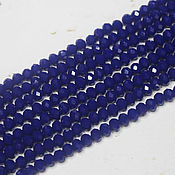 Материалы для творчества handmade. Livemaster - original item Beads 60 pcs Faceted 4/3 mm Blue Opaque. Handmade.