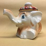 Посуда ручной работы. Ярмарка Мастеров - ручная работа Baby elephant Mitya porcelain teapot. Handmade.