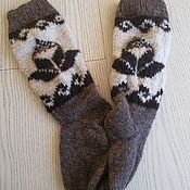 Аксессуары handmade. Livemaster - original item Knee socks made of sheep`s wool, knitted on spokes. Handmade.