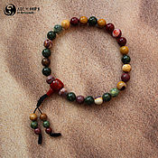 Фен-шуй и эзотерика handmade. Livemaster - original item Buddhist rosary made of jasper, agate and serpentine, 10 mm. Handmade.
