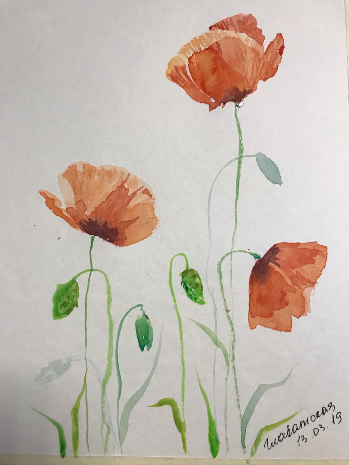 Акварель «Маки» , формат А4 в интернет-магазине на Ярмарке Мастеров ...