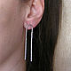 Earrings with cubic zirconia, silver festive evening earrings. Earrings. Irina Moro. My Livemaster. Фото №6