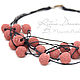 Coral red beads with volcanic lava on waxed cord necklace. Necklace. Ritasdreams (ritasdreams). My Livemaster. Фото №4