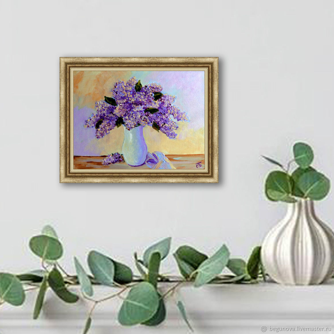 Картина маслом сирень в вазе, букет сирени на холсте в интернет ...