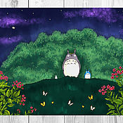 Открытки handmade. Livemaster - original item My neighbor Totoro A set of postcrossing postcards 6 pieces. Handmade.
