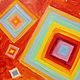 A large painting with a golden potala with bright squares 60 cm. Pictures. paintmart (oikos). My Livemaster. Фото №5