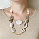 Necklace made of jasper 'Coolness' jewelry made of jasper white,beige, Necklace, Moscow,  Фото №1