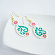 Beaded earrings with floral ornament. Earrings. Handmade by Svetlana Sin. My Livemaster. Фото №4