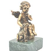 Для дома и интерьера handmade. Livemaster - original item angel with a dog bronze statuette on a coil. Handmade.