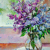 Картины и панно handmade. Livemaster - original item Oil painting lilac 