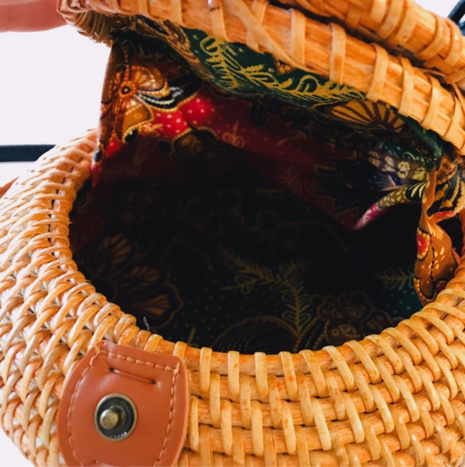 Плетёная сумка Горшок в натуральном цвете