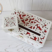 Свадебный салон handmade. Livemaster - original item Wedding set: wooden Treasury and wedding ring box. Handmade.