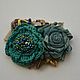 Order Brooch textile "Emerald roses". Sokolova Julia, handmade jewelry. Livemaster. . Brooches Фото №3