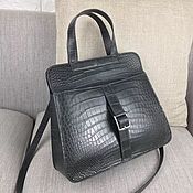 Сумки и аксессуары handmade. Livemaster - original item Women`s handbag, made of genuine crocodile leather, gray color. Handmade.