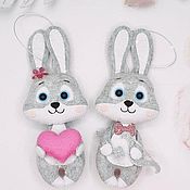 Сувениры и подарки handmade. Livemaster - original item Love the bunnies. Bunny. A gift on Valentine`s day.. Handmade.