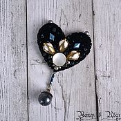 Украшения handmade. Livemaster - original item A Black Heart Brooch. Handmade.