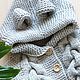 Order Knitted baby jumpsuit with braids light grey. Mimi-detki. Livemaster. . Overall for children Фото №3
