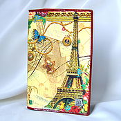 Кожаная обложка для паспорта "Bon Voyage"