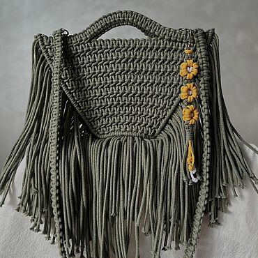 Сумки и аксессуары ручной работы. Ярмарка Мастеров - ручная работа Сумка-трапеция макраме. Handmade.
