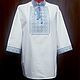 Men's embroidered shirt 'Lozenges' MP3-63. Mens shirts. babushkin-komod. My Livemaster. Фото №6