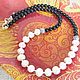 Beads with Pearls and black agate. Beads2. Handmade Jewelry. My Livemaster. Фото №4