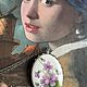 Order Pendant with a chain 'Violets' porcelain, Europe. Dutch West - Indian Company. Livemaster. . Vintage ring Фото №3