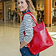 Exclusive handmade red leather bag, Classic Bag, Moscow,  Фото №1