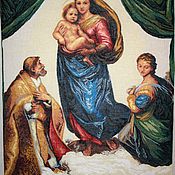 Картины и панно handmade. Livemaster - original item Embroidered picture of the "Sistine Madonna". Handmade.