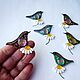 Brooch 'Bird on a daisy'. Brooches. ETNOMIR (ethnomir). Online shopping on My Livemaster.  Фото №2