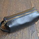 Cosmetic case made of genuine leather black, Travel bags, Moscow,  Фото №1