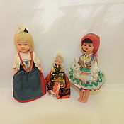 Винтаж handmade. Livemaster - original item Three vintage miniature dolls Roddy(England)in the national.suits. Handmade.