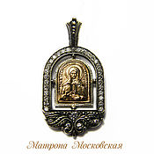 Украшения handmade. Livemaster - original item pectoral icon: Matron of Moscow with gold. Handmade.