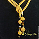 handmade jewelry. Lariat harness Gold beaded. jewelry from gold fish. fair masters
