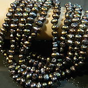 Материалы для творчества handmade. Livemaster - original item Pearls are black with an overflow of galtovka (DJ2). thread. Handmade.