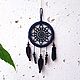 Small knitted black dream catcher with feathers, Dream catchers, St. Petersburg,  Фото №1