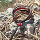 Red Line Leather Bracelet with Weave and Bead. Cuff bracelet. Tatiana (Leather bracelets). My Livemaster. Фото №5