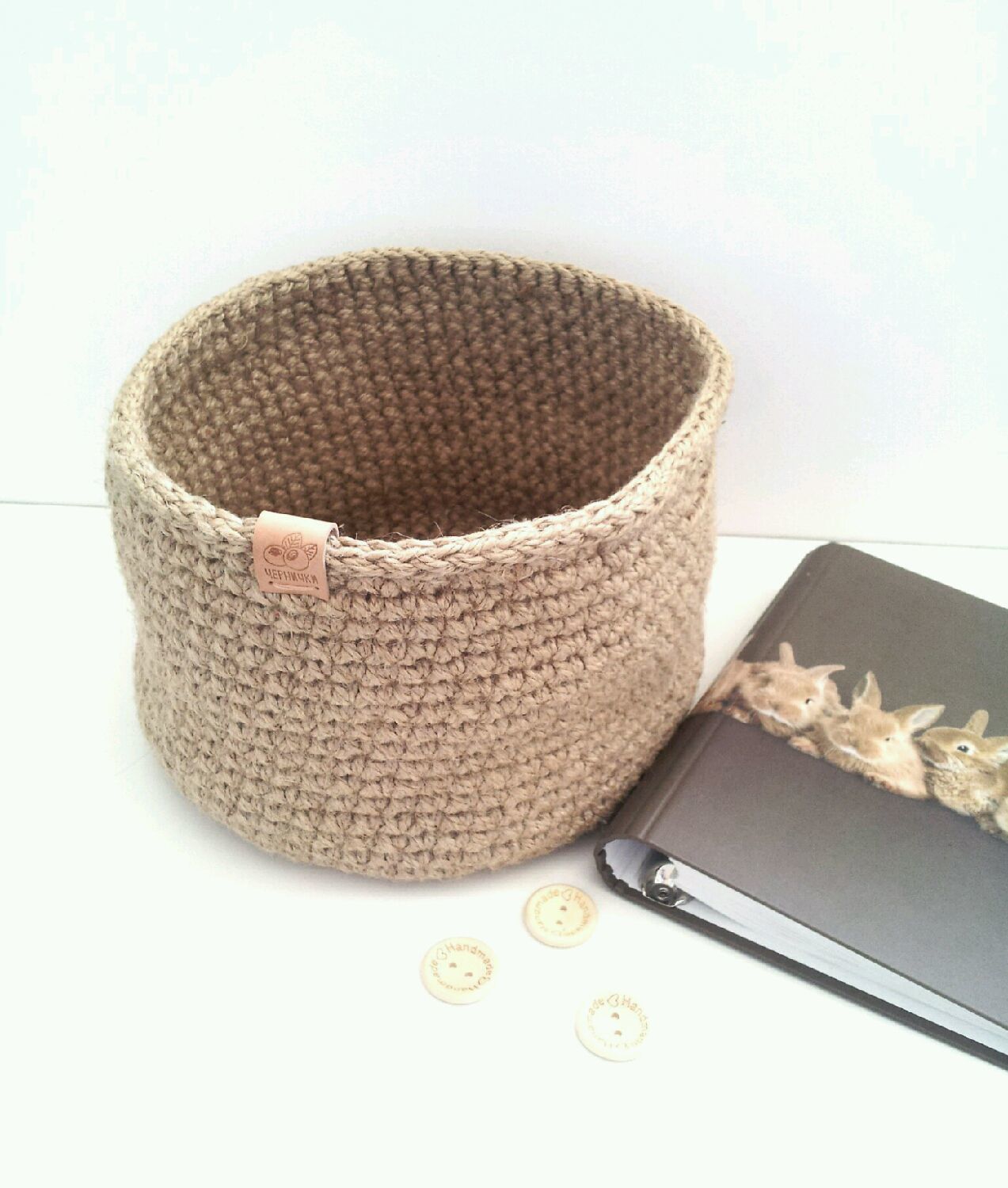 Корзина джутовая средняя в интернет-магазине на Ярмарке Мастеров ...