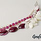 Pink bracelet with pearls and pendants. Bead bracelet. Grafoli jewellery. Online shopping on My Livemaster.  Фото №2