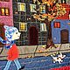 Лоскутное панно в интерьер детской комнаты Вечерняя прогулка, Картины, Москва,  Фото №1
