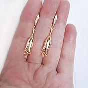 Свадебный салон handmade. Livemaster - original item 24k gold-plated Wedding Earrings with Zircons. Handmade.