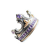 Украшения handmade. Livemaster - original item Silver Ring with Amethysts Crown. Handmade.