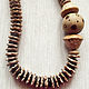 Necklace "Striped" of coconut and wood, Beads2, Moscow,  Фото №1