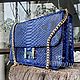 Сумка из кожи питона "Hermy Blue", Классическая сумка, Москва,  Фото №1