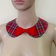 Removable collar with red ribbon / tartan. Collars. ERIO SHOP. My Livemaster. Фото №4