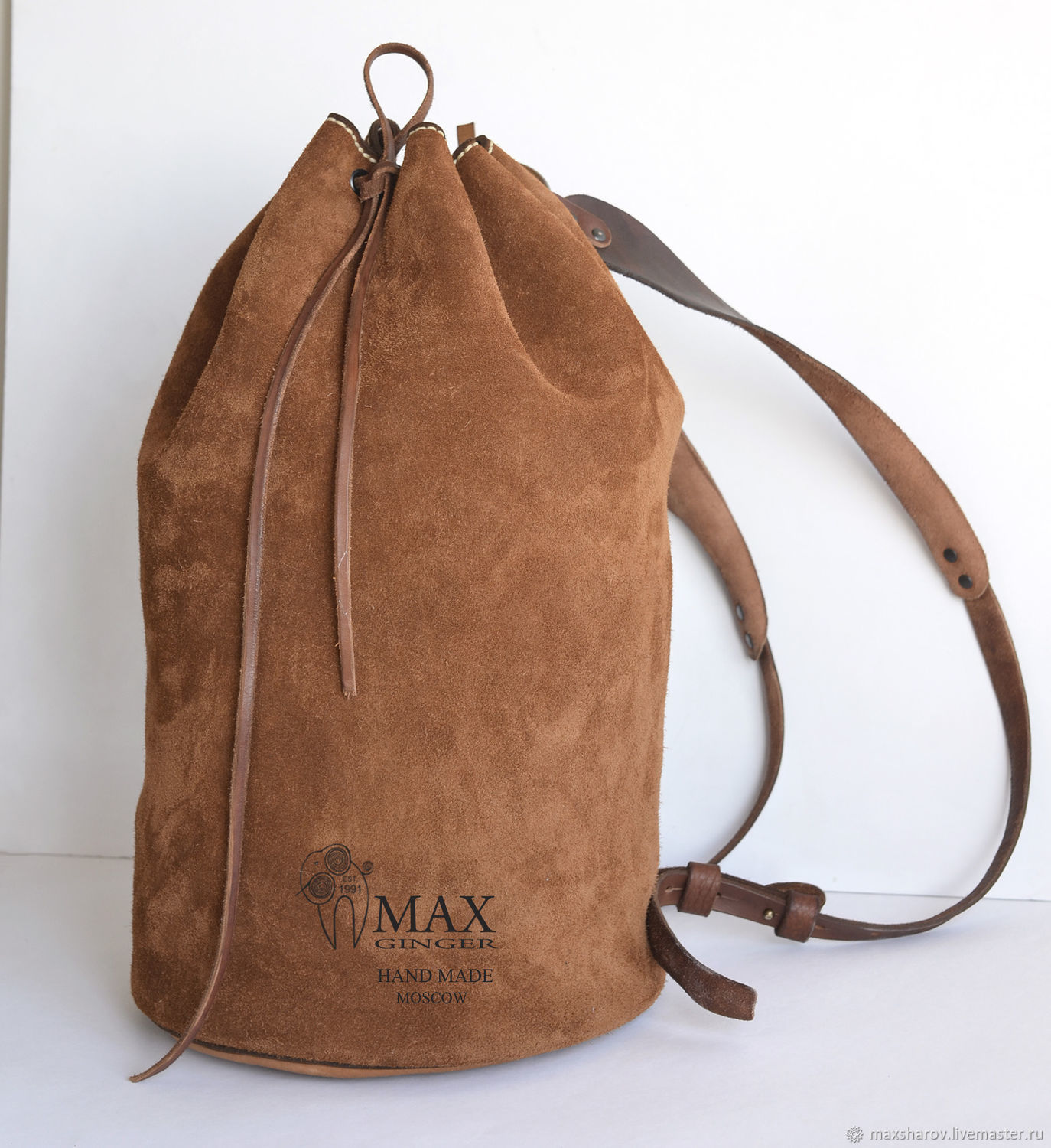 Suede backpak. Handecrafted. TOSCANA 