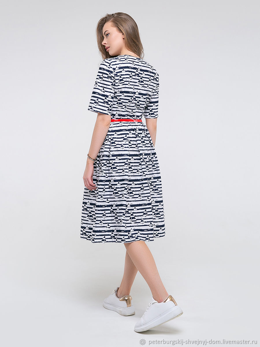 Платье в морском стиле в интернет-магазине Ярмарка Мастеров по цене ...