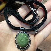 Украшения handmade. Livemaster - original item Silver pendant with jadeite or nephrite jade. Handmade.