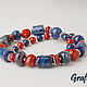 Order Beads short blue and red coral. Grafoli jewellery. Livemaster. . Necklace Фото №3