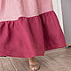 Градиентное льняное платье c крылышками в розовом цвете. Платья. Льняная одежда Molinialife. Ярмарка Мастеров.  Фото №5