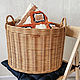 Овальная плетеная корзина с ручками для хранения игрушек чистого белья, Хранение вещей, Тольятти,  Фото №1